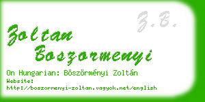 zoltan boszormenyi business card