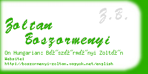 zoltan boszormenyi business card